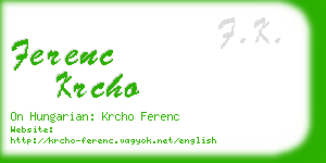 ferenc krcho business card